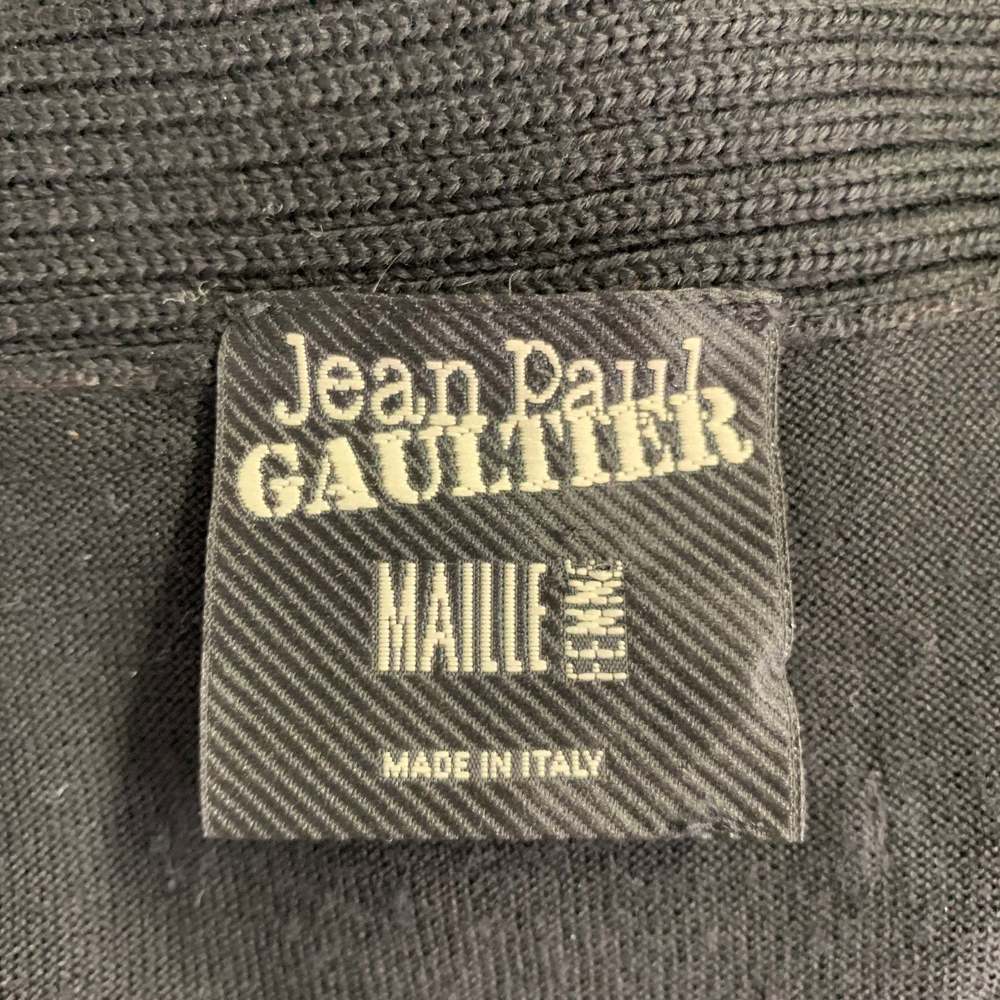 JEAN PAUL GAULTIER Black Knit V-Neck Belted Pullover - Picture 5 of 5